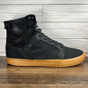 Supra SkyTop High Top Men's Black Gum Shoes - Men's Size 11.5